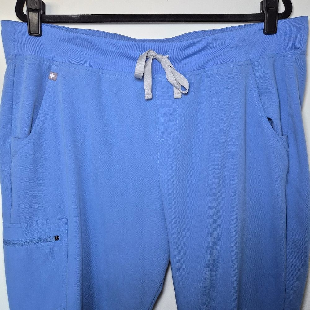 VGUC FIGS Zamora Jogger Scrub Pants Ceil Blue Women’s X large PETITE - Picture 3 of 15